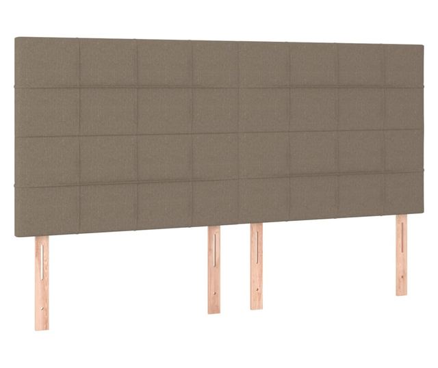 Боксспринг легло с матрак, таупе сиво, 200x200 см, текстил