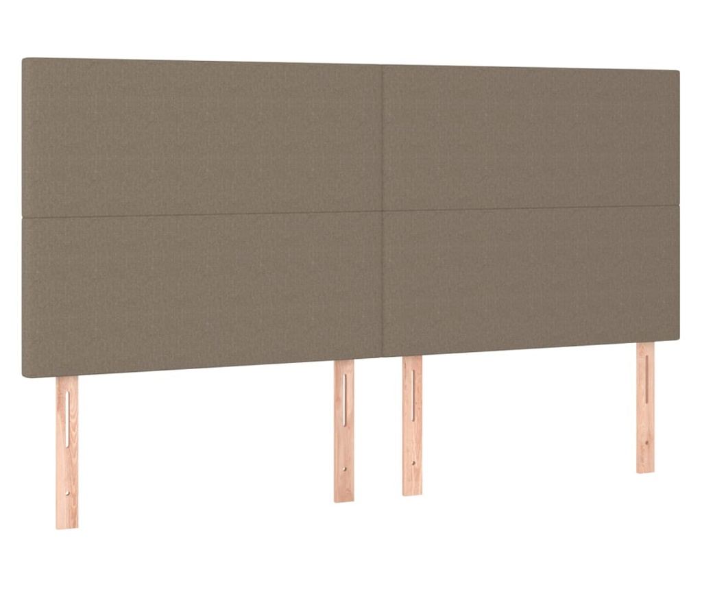 Боксспринг легло с матрак, таупе, 200x200 см, текстил - 6