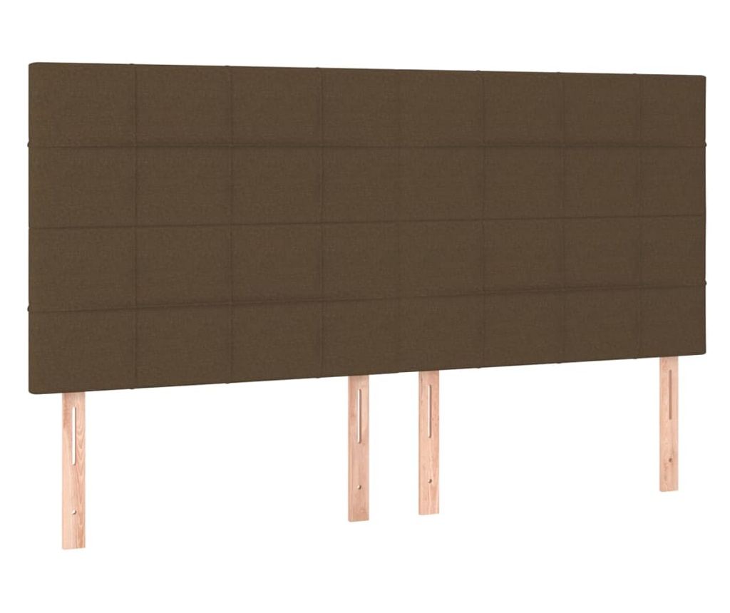 Upholstered bed with mattress and LED, dark brown, 180x200 cm, textile - 7