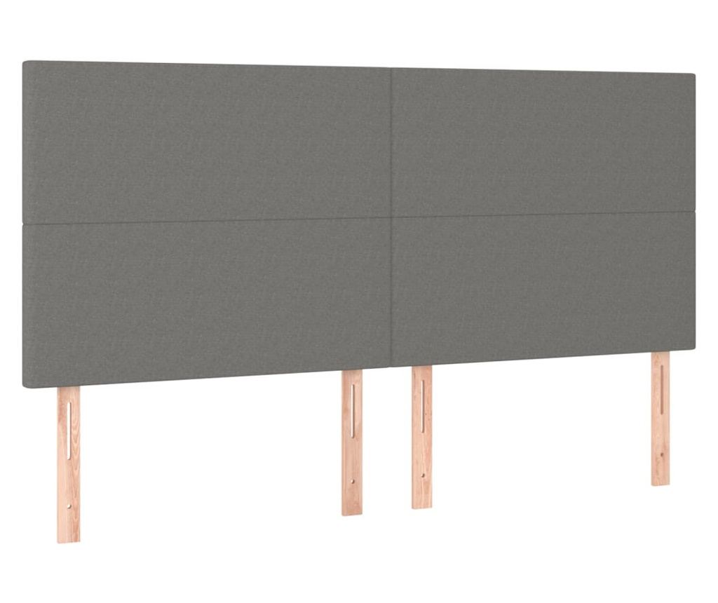 Okvir za krevet s madracem i LED rasvjetom, tamnosivi, 180x200 cm, tekstil - 7