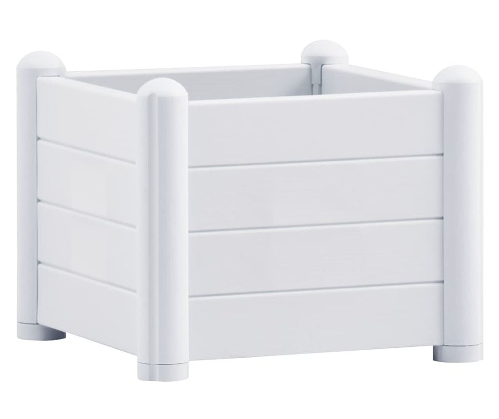 Повдигната градинска леха, бяла, 43 x 43 x 35 см, PP - 2