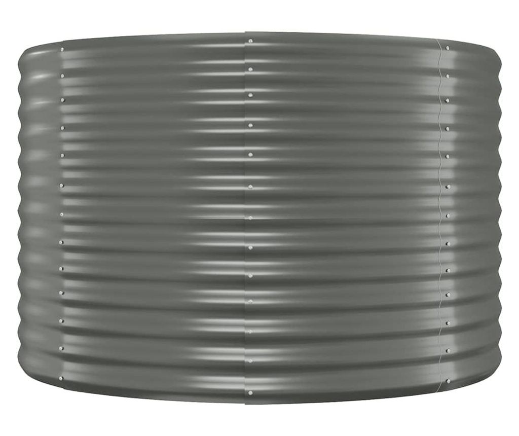 Градинска саксия сива 249x100x68 см прахово боядисана стомана - 4