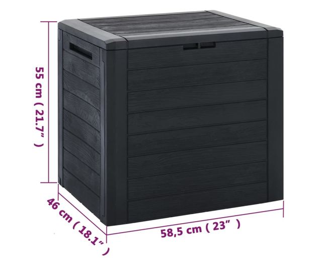 Градинска кутия за съхранение 58,5x46x55 см, полипропилен, антрацит