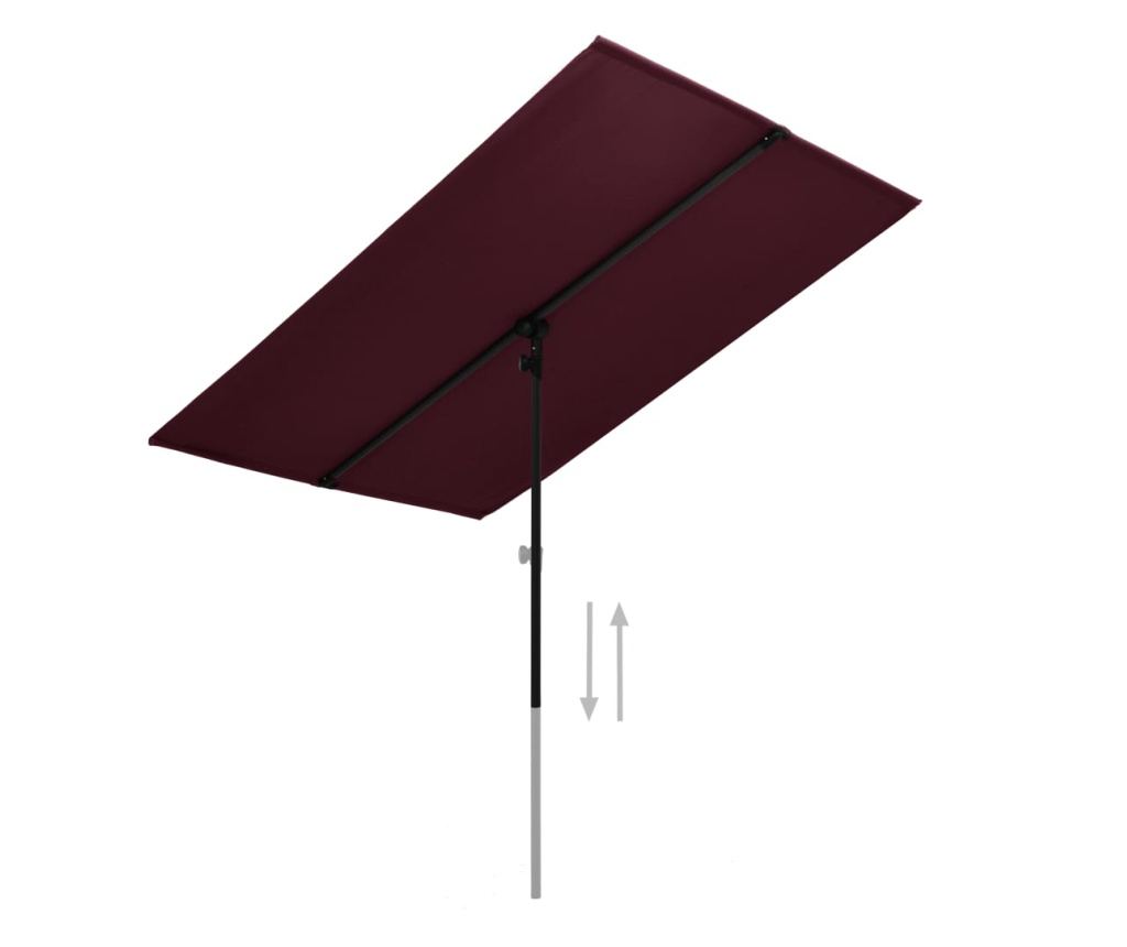 Zunanji senčnik, aluminijast drog, bordo rdeč, 2 x 1,5 cm - 2