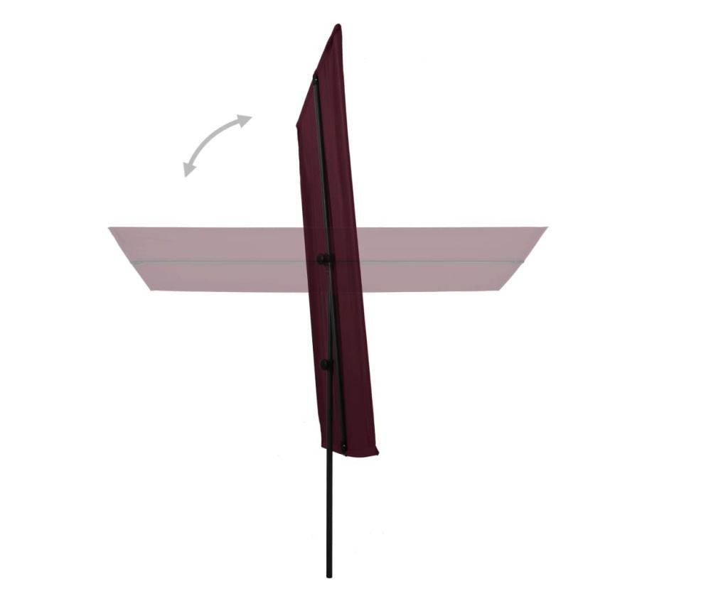 Zunanji senčnik, aluminijast drog, bordo rdeč, 2 x 1,5 cm - 5