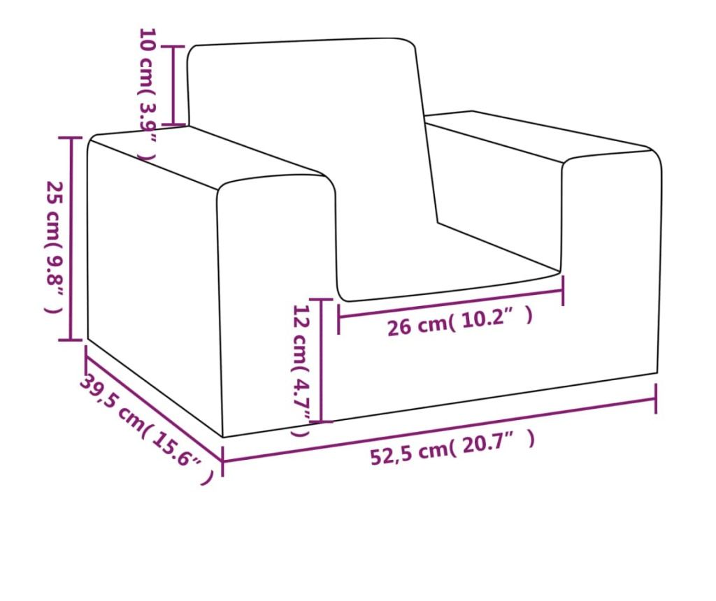 Otroška kavč, modra, mehak pliš - 7