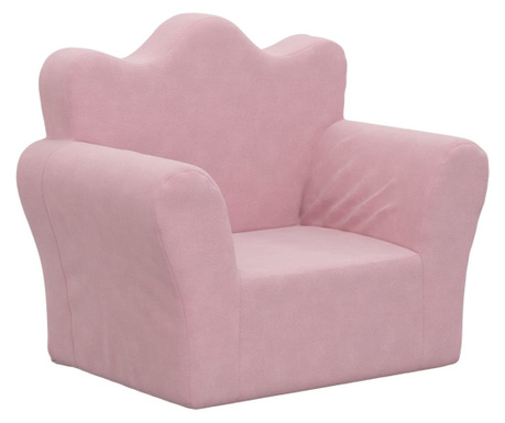 Canapea pentru copii, roz, pluș moale
