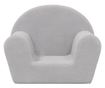 Otroška kavč, svetlo siva, mehak pliš thumbnail 3