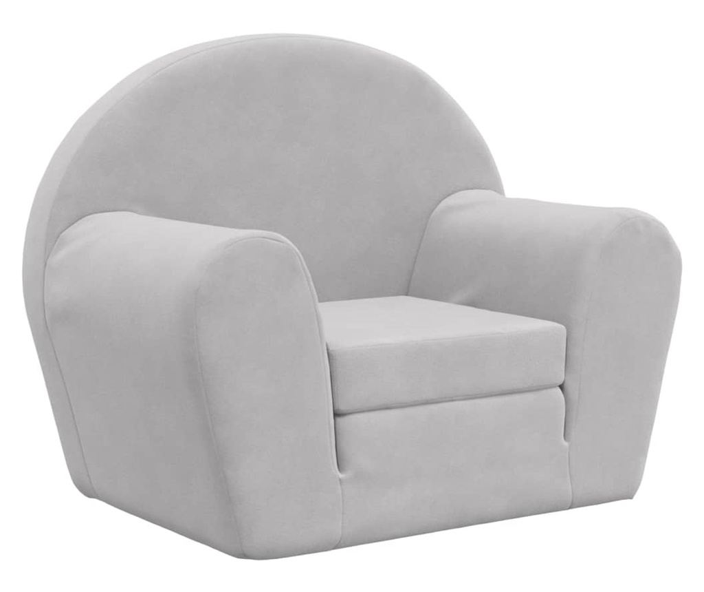 Otroška kavč, svetlo siva, mehak pliš - 2