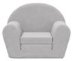 Otroška kavč, svetlo siva, mehak pliš thumbnail 3