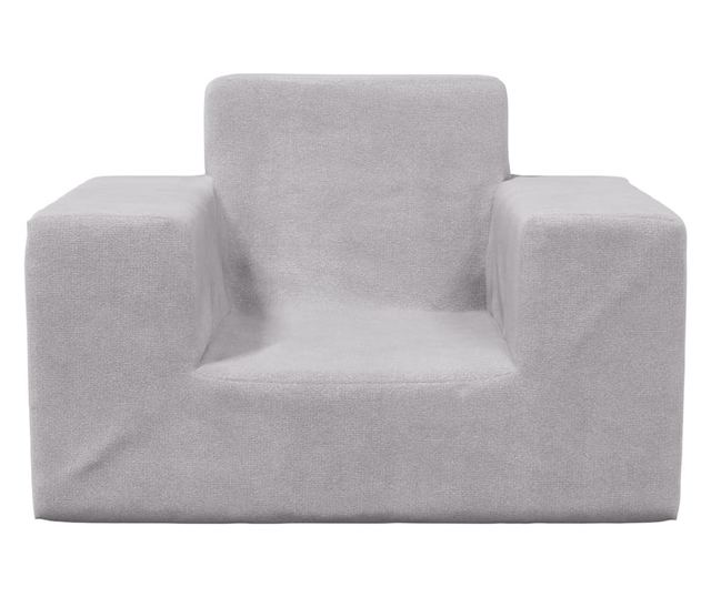 Otroški kavč, svetlo siv, mehak pliš