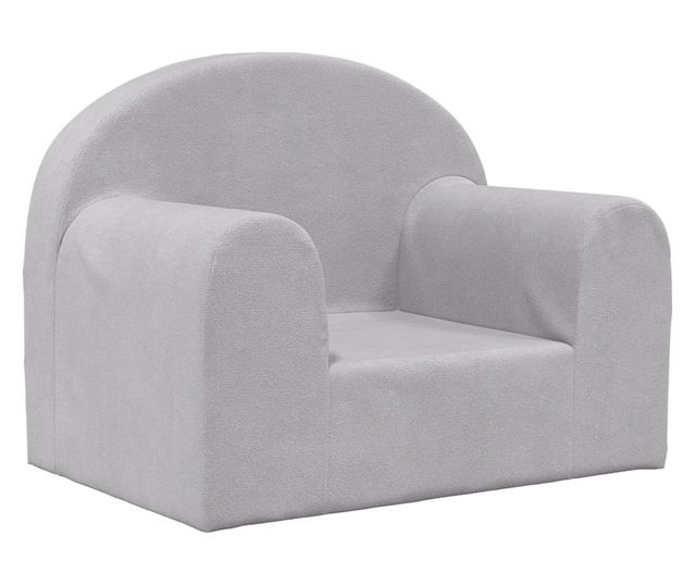 Otroška kavč, svetlo siva, mehak pliš