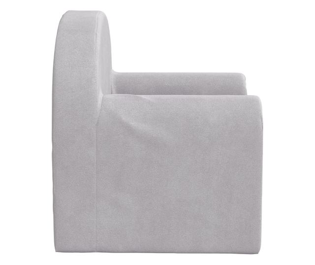 Otroška kavč, svetlo siva, mehak pliš