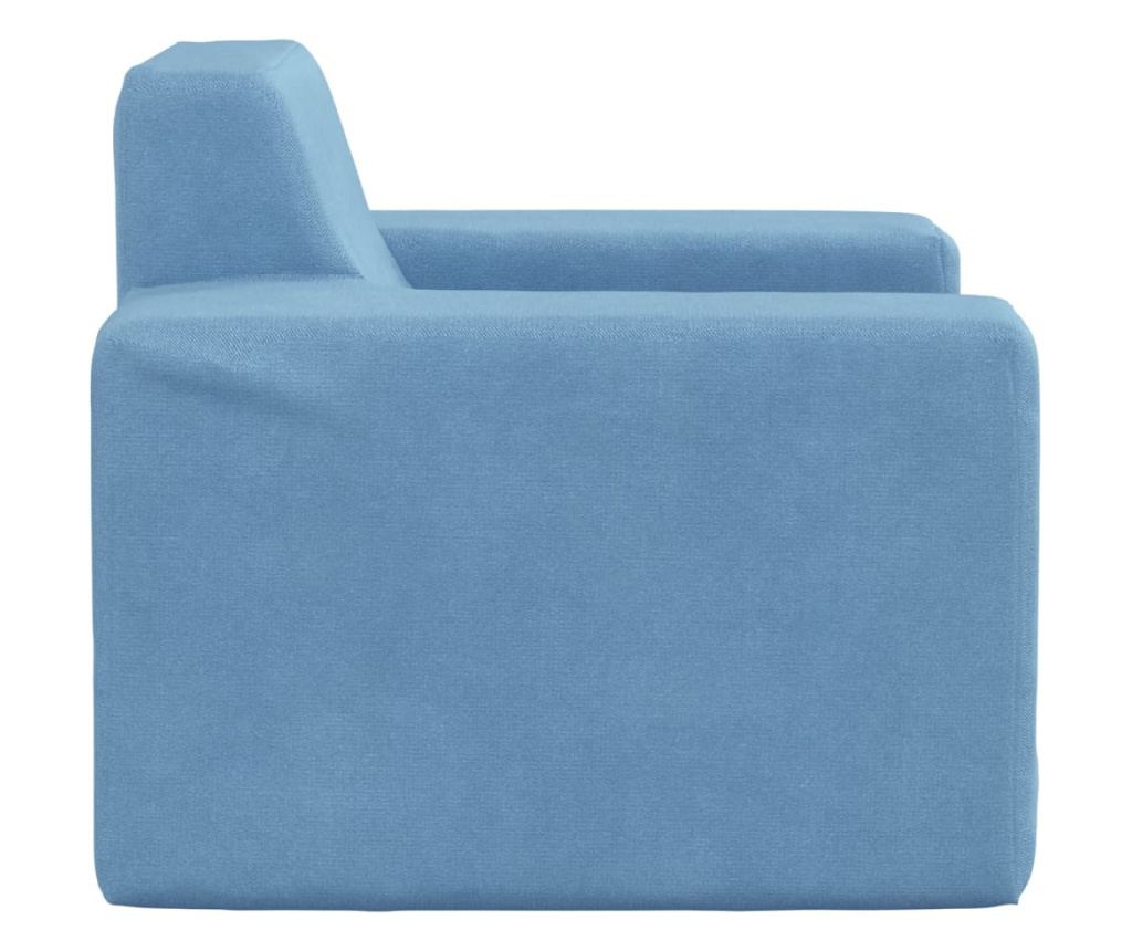 Otroška kavč, modra, mehak pliš - 4