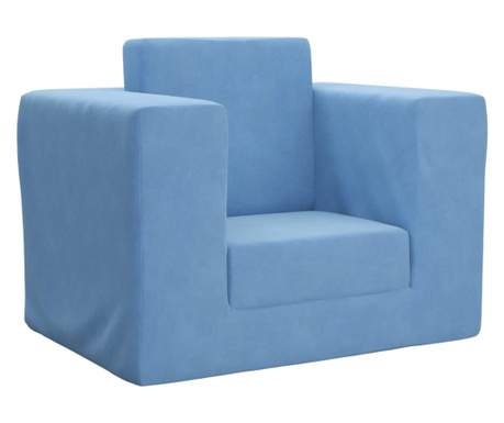 Canapea pentru copii, albastru, pluș moale