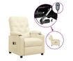 Електрически реклайнер масажен стол, кремав, изкуствена кожа thumbnail 1