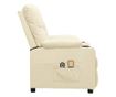 Електрически реклайнер масажен стол, кремав, изкуствена кожа thumbnail 4