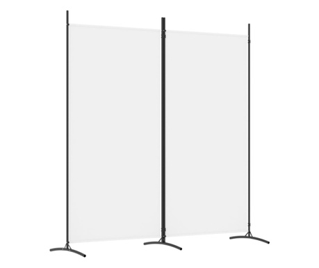 Paravan de cameră cu 2 panouri, alb, 175x180 cm, textil