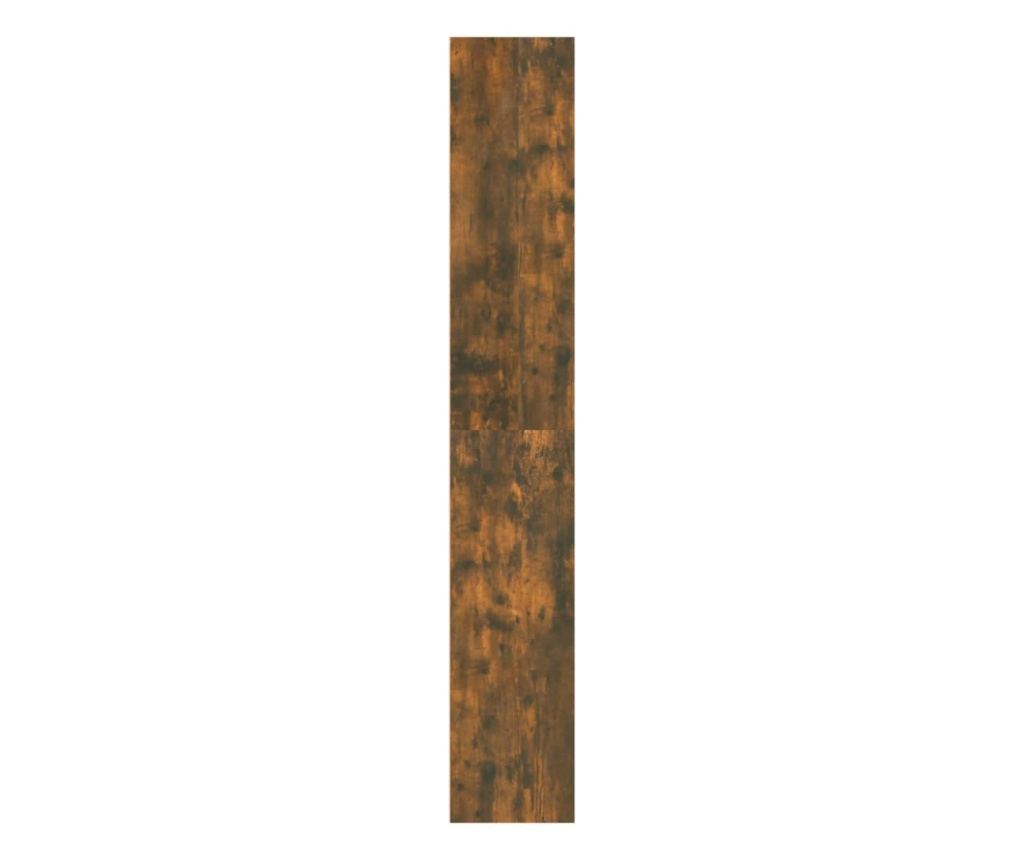 Βιβλιοθήκη 5 Επιπέδων Καπνιστός Δρυς 60x30x189 cm από Επεξεργασμένο Ξύλο - 5