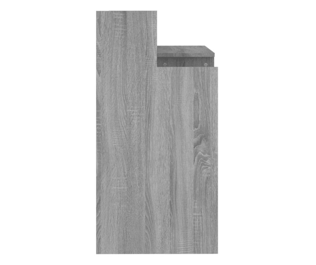 Γραφείο με Φώτα LED, Sonoma Grey, 97x90x45 cm, Επεξεργασμένη Ξυλεία - 9