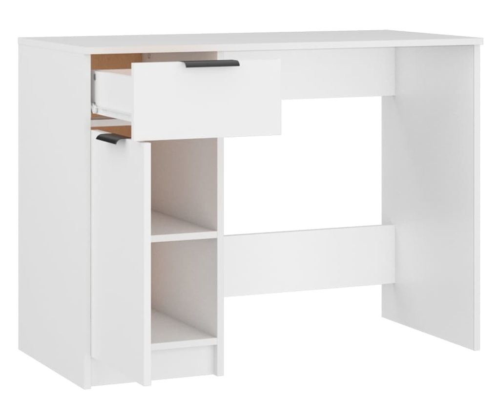 Γραφείο, λευκό, 100x50x75 εκ., σύνθετο ξύλο - 6
