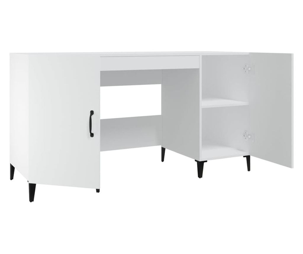 Γραφείο, λευκό, 140x50x75 εκ., σύνθετη ξυλεία - 8