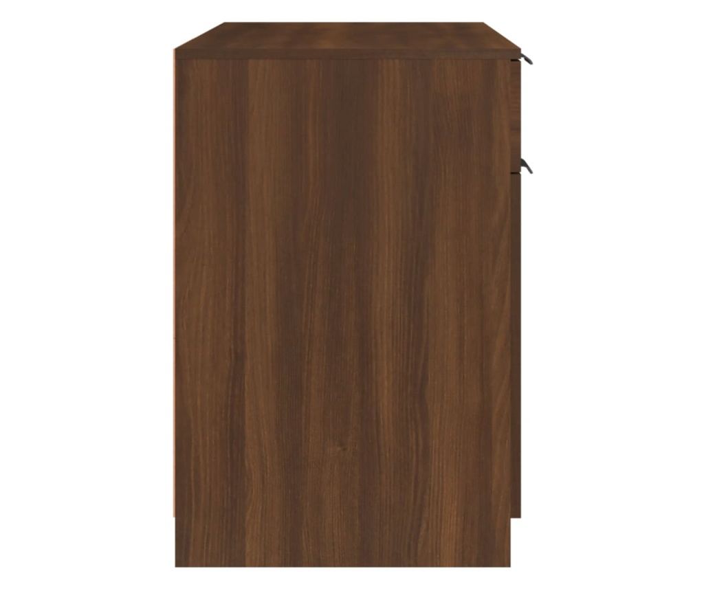 Γραφείο, καφέ δρυς, 100x50x75 εκ., σύνθετο ξύλο - 8