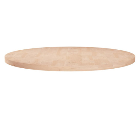 Okrogla mizna plošča Ø80x2,5 cm neobdelana trdna hrastovina
