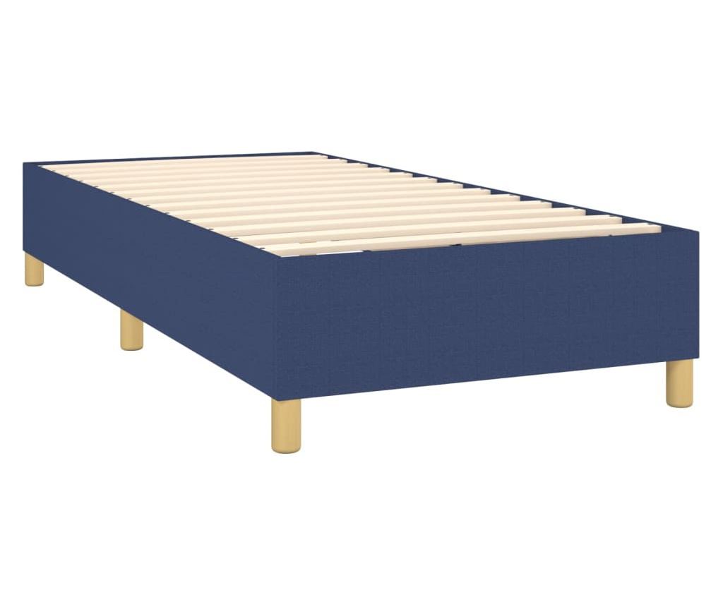 Боксспринг легло с матрак, синьо, 90x190 см, текстил - 4