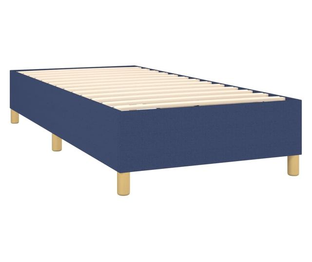 Боксспринг легло с матрак, синьо, 90x190 см, текстил