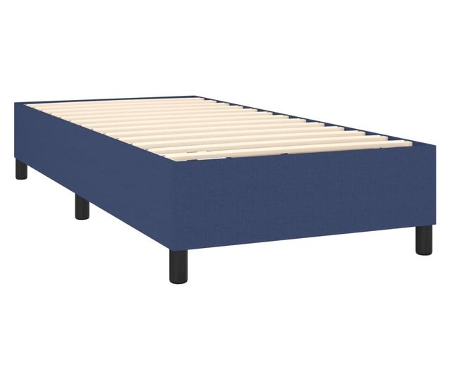 Боксспринг легло с матрак, синьо, 100x200 см, текстил