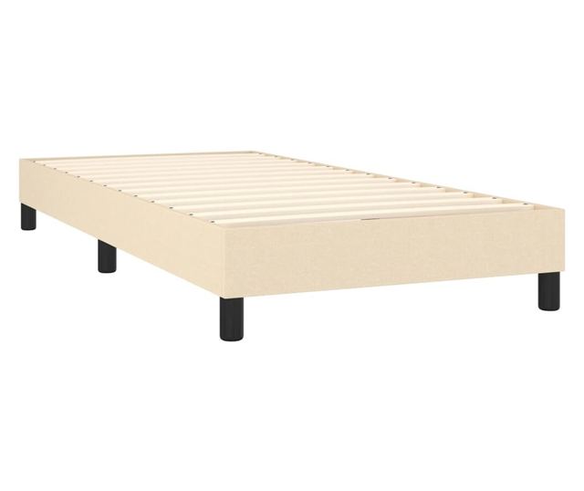 Легло с пружини, матрак и LED, кремаво, 100x200 см, текстил