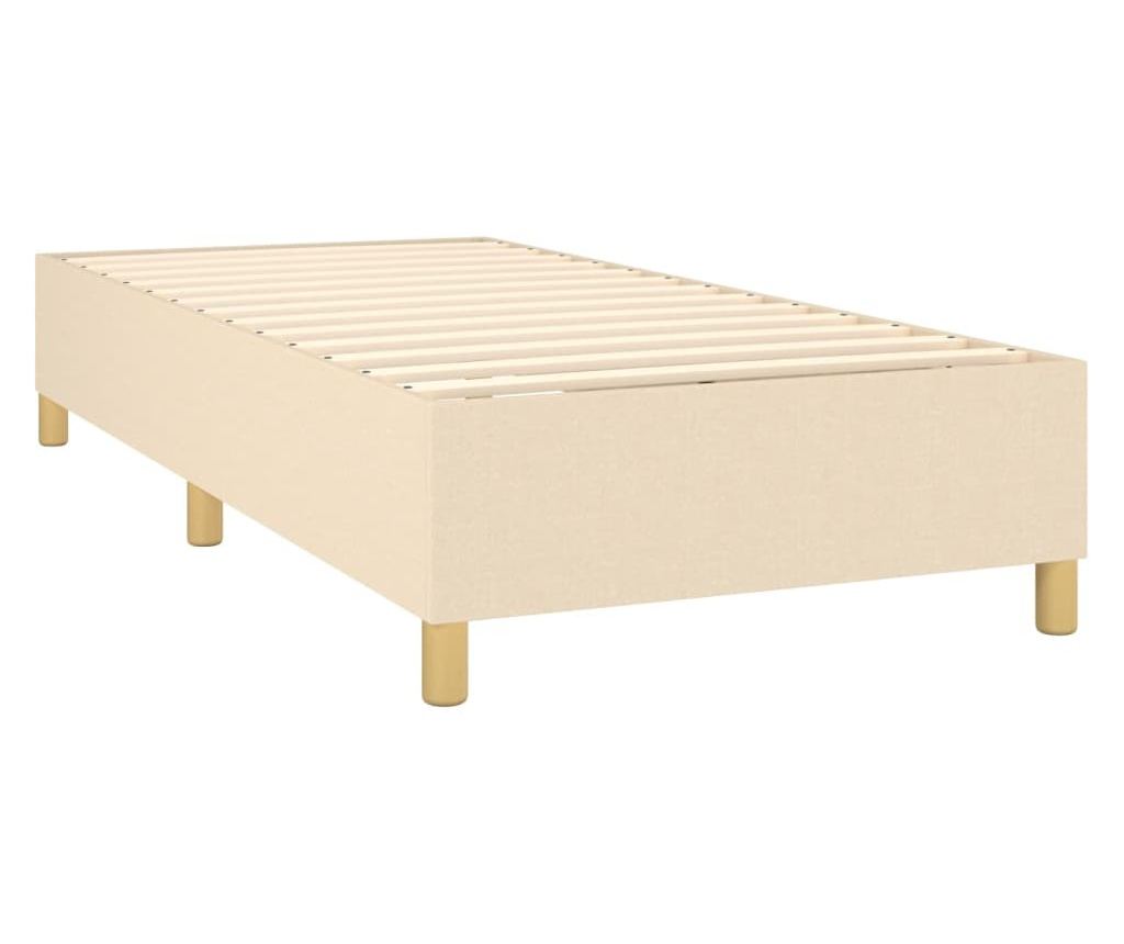 Боксспринг легло с матрак, кремаво, 100x200 см, текстил - 4