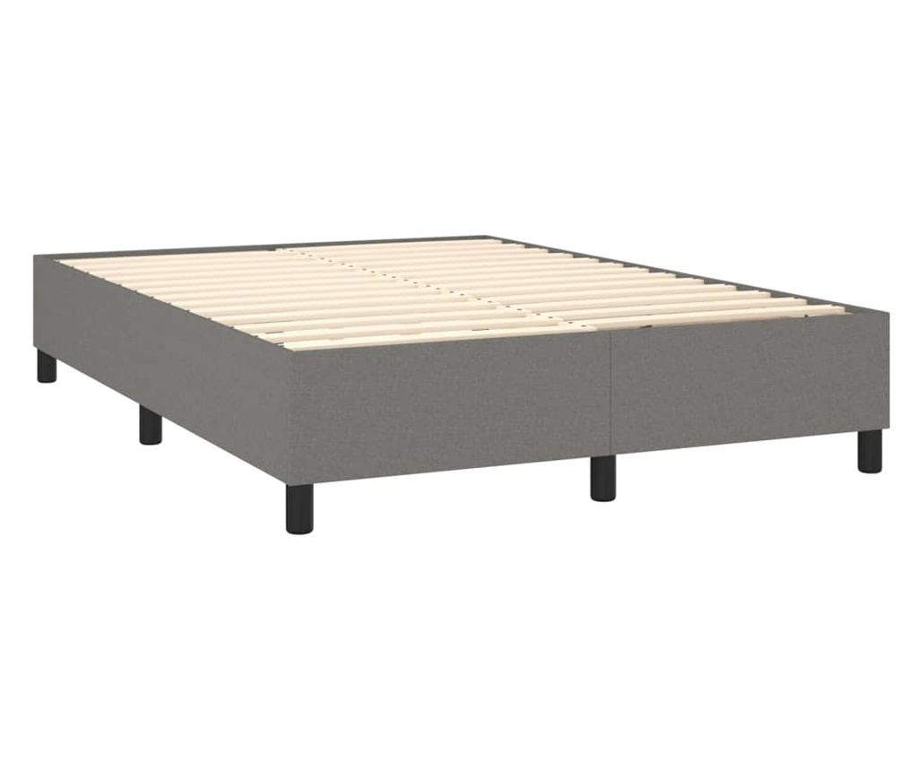 Рамка за легло с матрак и LED, тъмносива, 140x190 см, текстил - 5