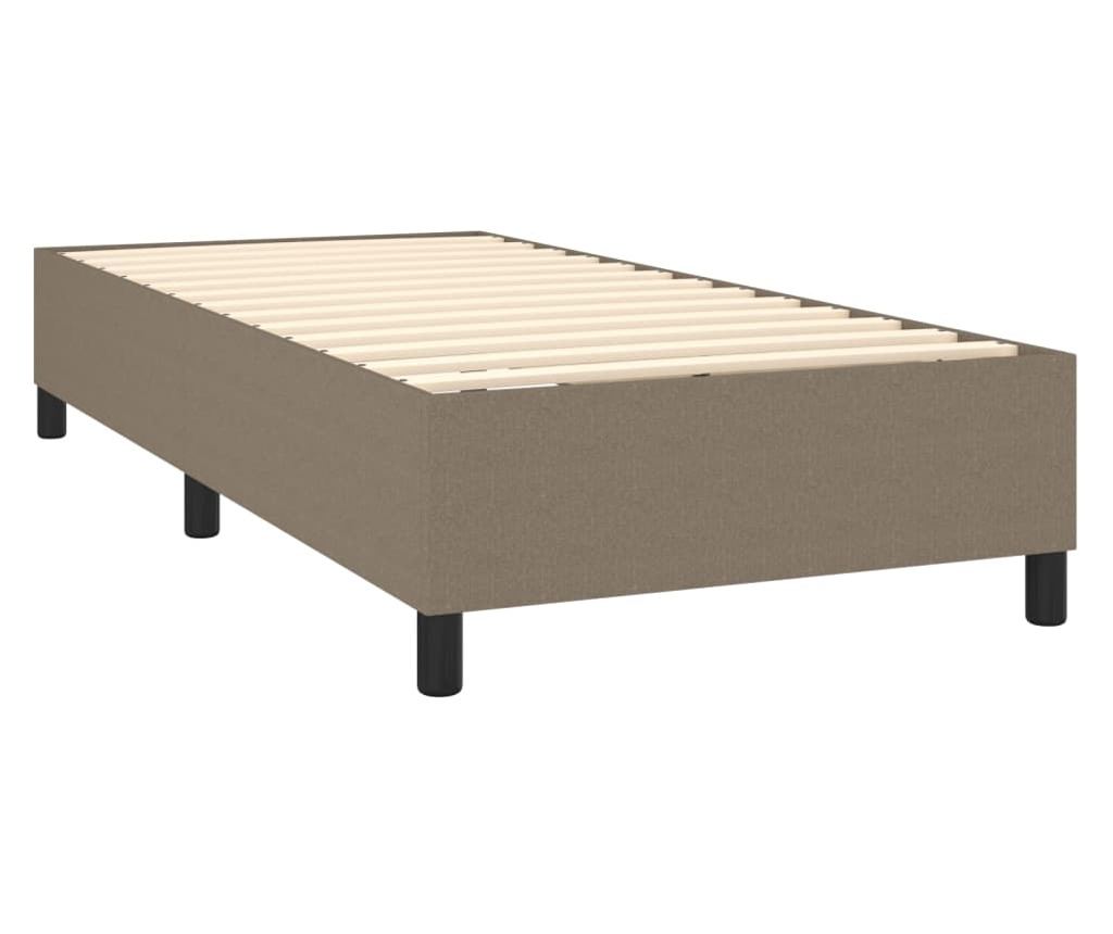 Боксспринг легло с матрак, таупе сиво, 100x200 см, текстил - 4