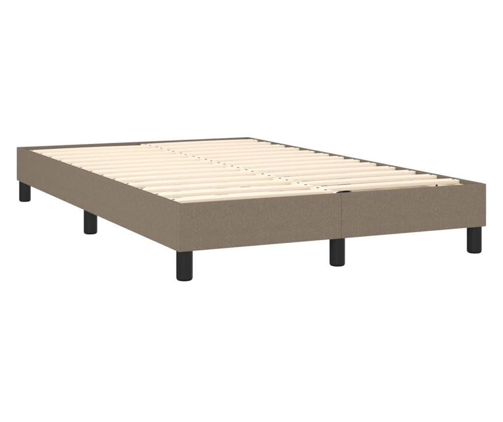 Рамка за легло с пружинен матрак и LED, сиво таупе, 120x200 см, текстил - 5