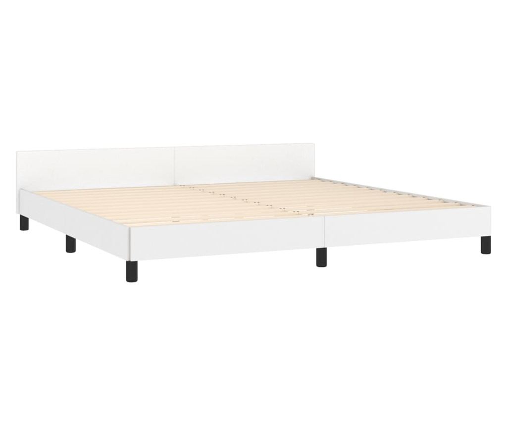 Рамка за легло с табла, бяла, 200x200 см, изкуствена кожа - 9