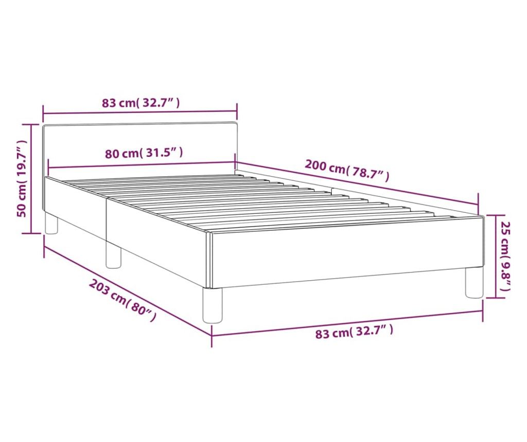 Okvir za krevet s uzglavljem crni 80 x 200 cm od umjetne kože - 15