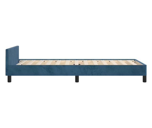 Рамка за легло с табла, тъмносиня, 100x200 см, кадифе