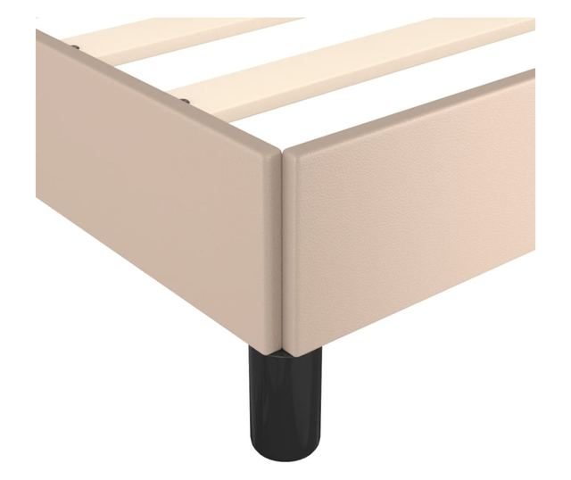 cappuccino színű műbőr ágykeret 120 x 190 cm
