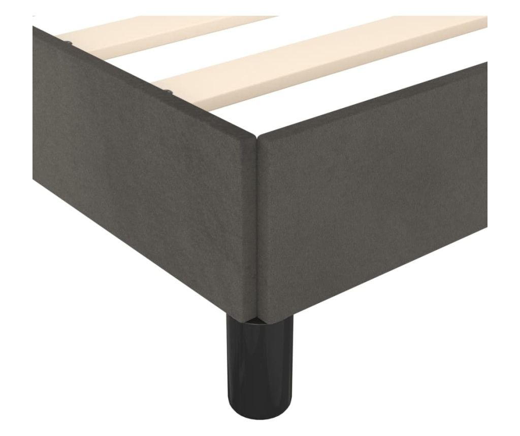 Рамка за легло с табла, тъмносива, 160x200 см, кадифе - 14