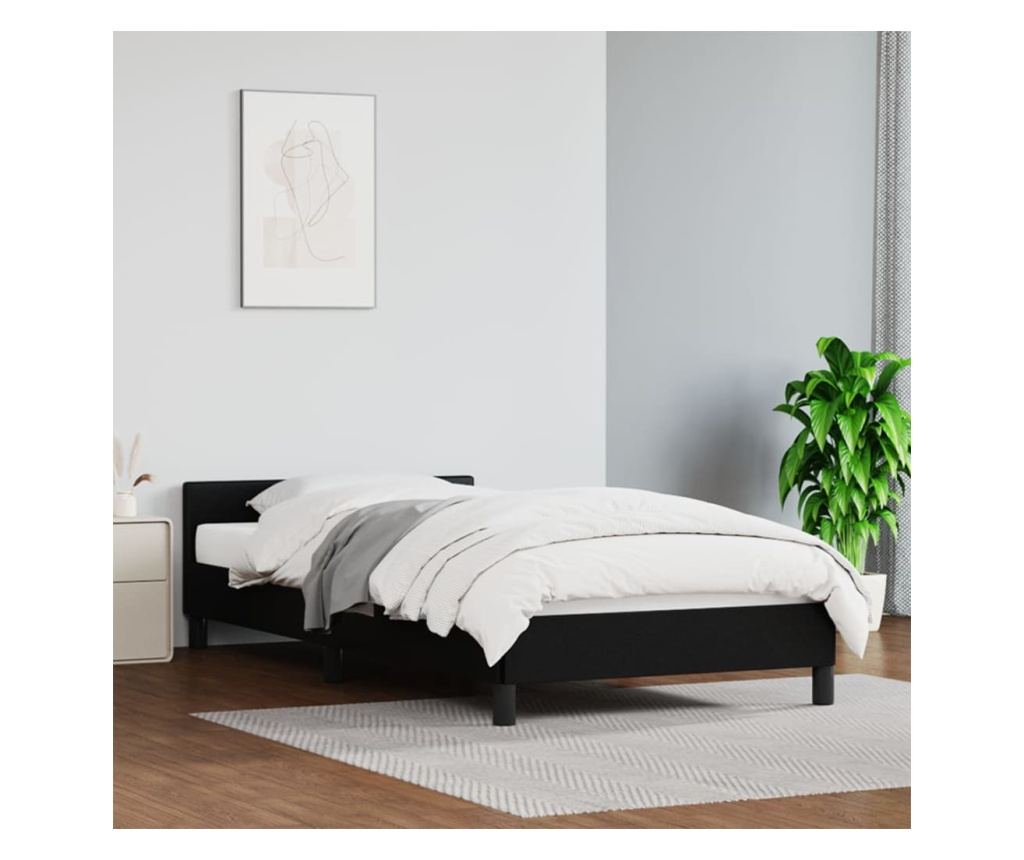 Okvir za krevet s uzglavljem crni 80 x 200 cm od umjetne kože - 3