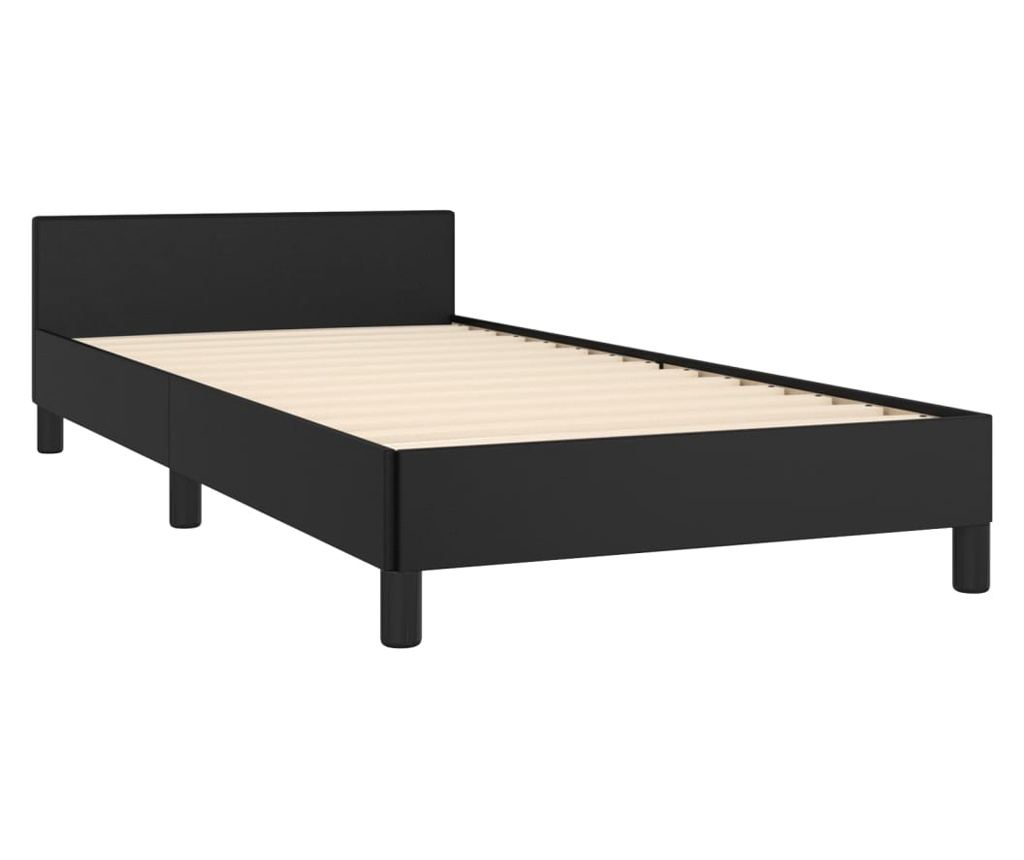 Okvir za krevet s uzglavljem crni 80 x 200 cm od umjetne kože - 7