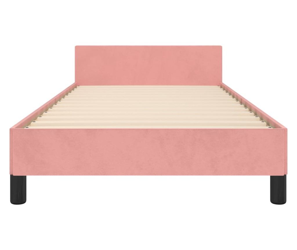 Легло с табла, розово, 100x200 см, кадифе - 6