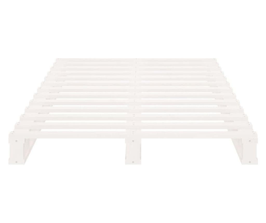 Легло, бяло, 90x200 см, масивна борова дървесина - 7