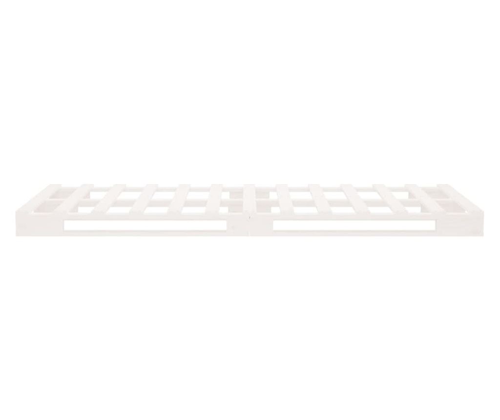 Легло, бяло, 90x200 см, масивна борова дървесина - 8