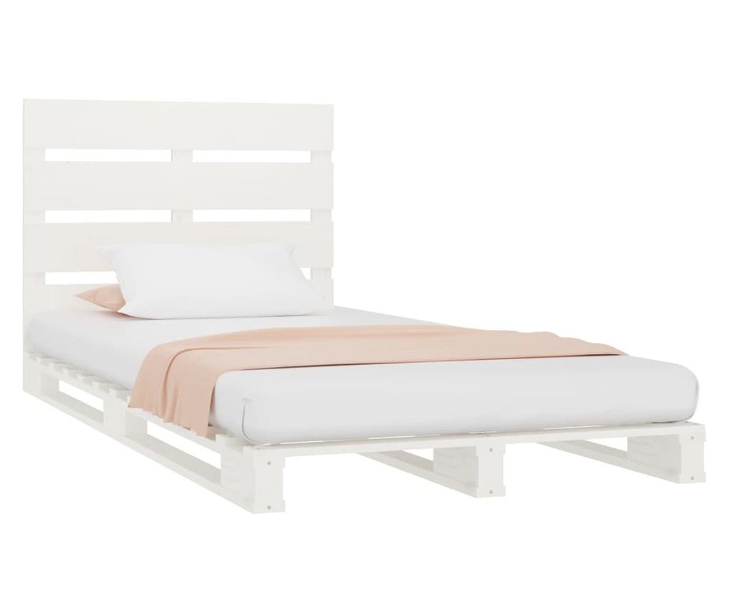 Легло, бяло, 90x200 см, масивна борова дървесина - 4