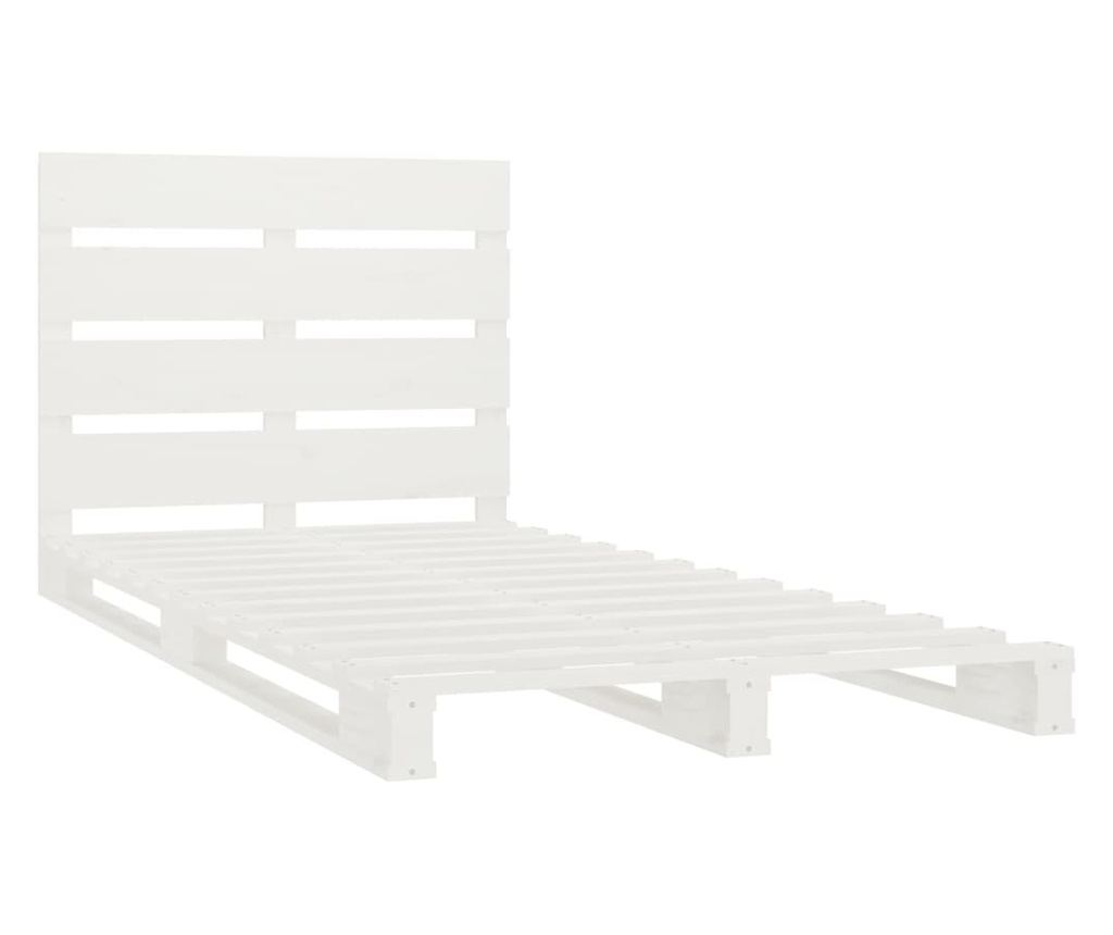 Легло, бяло, 90x200 см, масивна борова дървесина - 5