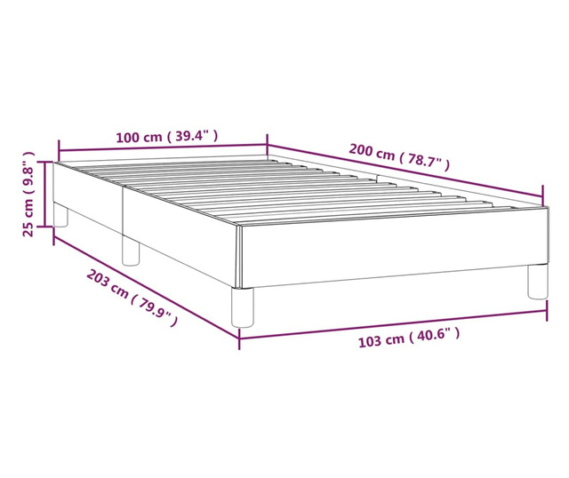 Okvir za krevet bijela 100x200 cm od umjetne kože
