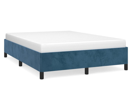 Cadru de pat, albastru inchis, 140x200 cm, catifea